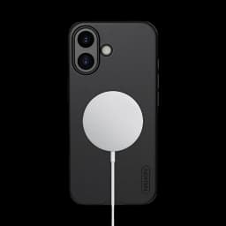 Nillkin Étui Super Frosted Shield Pro Magnetic pour iPhone 17 Noir: coque noire mate avec anneau magnétique MagSafe, bords renforcés et découpes précises