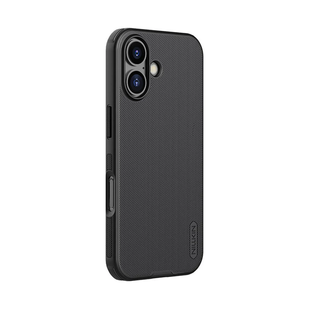 Nillkin Funda Super Frosted Shield Pro Magnetic iPhone 17 Negro: carcasa mate negra con anillo magnético MagSafe, bordes reforzados y recortes precisos - Ítem3