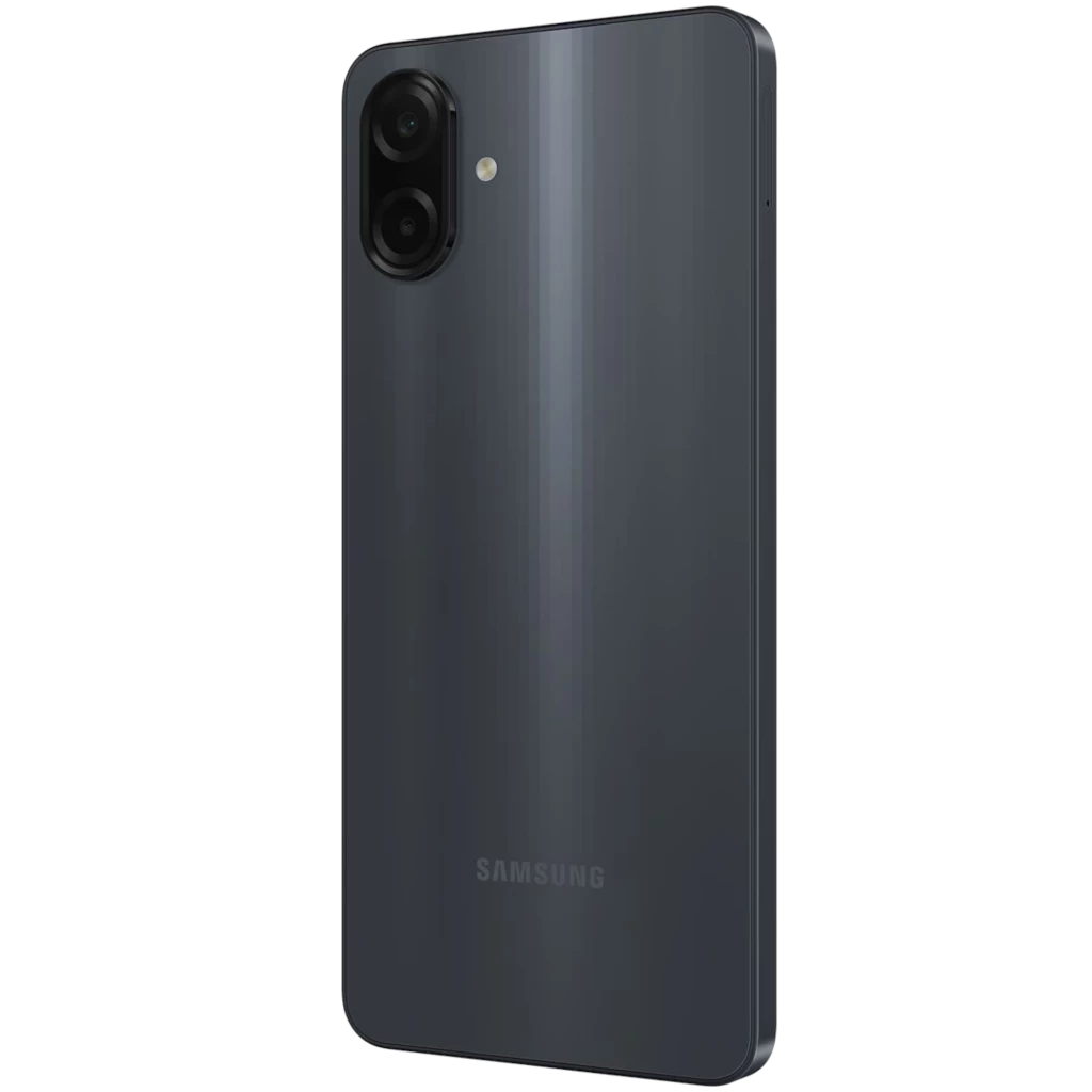 Samsung Galaxy A07 4G preto com ecrã de 6,7 polegadas, câmara dupla traseira vertical e notch em gota na frente, design brilhante e bordas finas - Item5