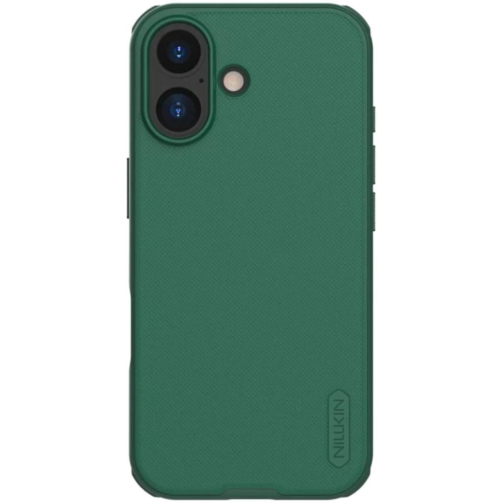 Nillkin Funda Super Frosted Shield Pro iPhone 17 Verde Oscuro, textura antideslizante, recortes precisos para cámara dual y botones, borde elevado protector - Ítem