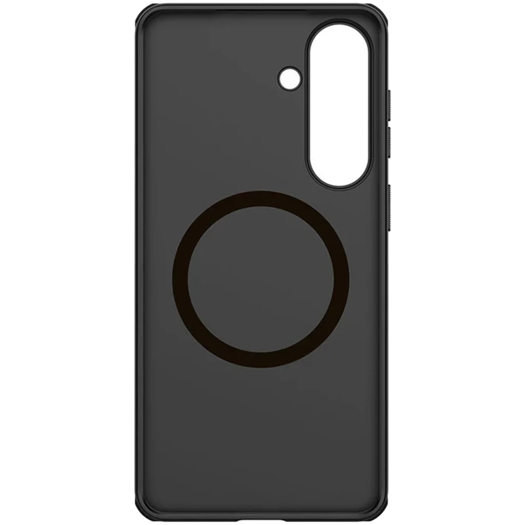 Nillkin Funda Super Frosted Shield Pro para Samsung Galaxy S26+ en negro, carcasa rígida mate con anillo magnético central y recortes precisos para cámara y - Ítem