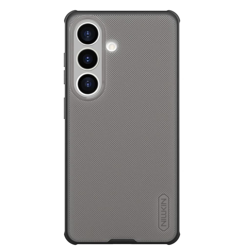 Capa Nillkin Super Frosted Shield Pro para Samsung Galaxy S26+ em preto translúcido, textura antiderrapante, cantos reforçados e recorte preciso para câmeras