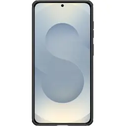 Nillkin Capa Super Frosted Shield Pro para Samsung Galaxy S26 na cor preta, acabamento fosco antirrisco, bordas reforçadas e botões texturizados
