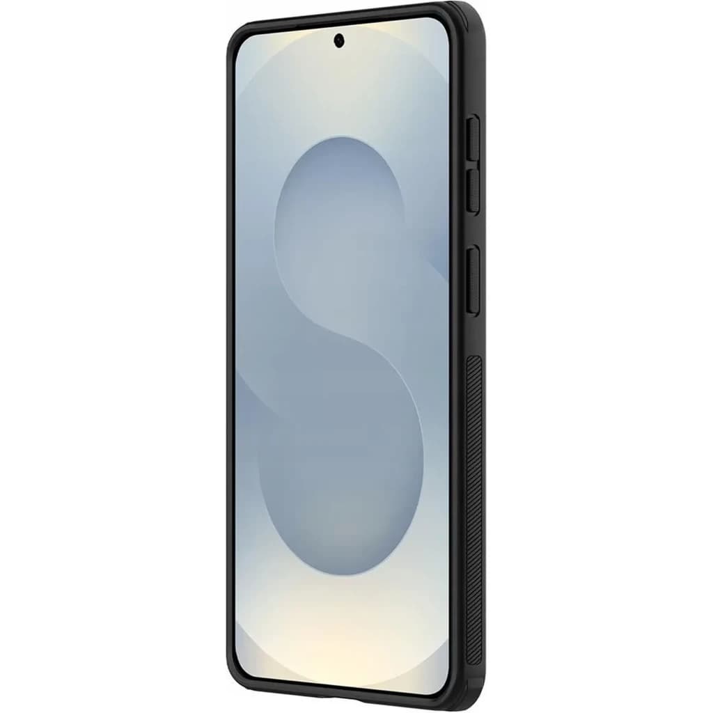 Nillkin Capa Super Frosted Shield Pro Samsung Galaxy S26 Preto com bordas elevadas, textura antiderrapante, recortes precisos e proteção para botões
