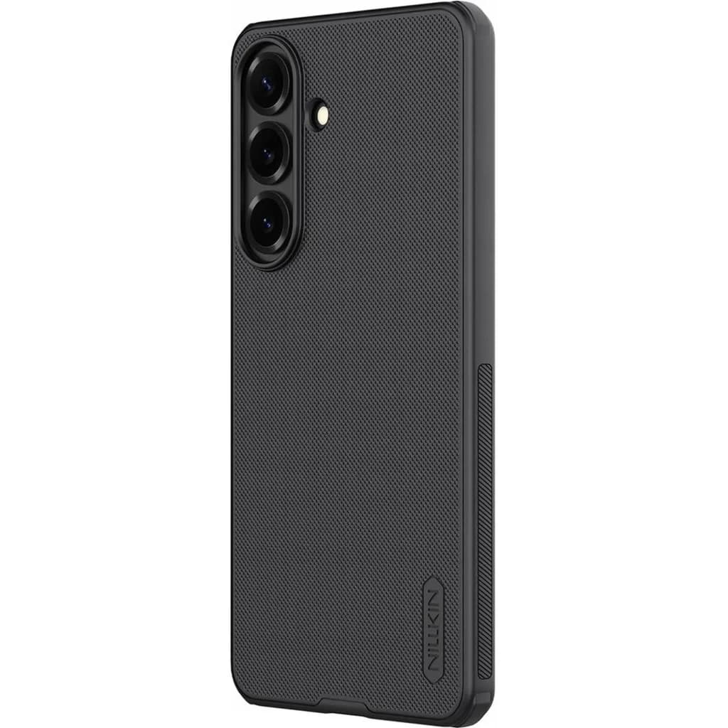 Capa Nillkin Super Frosted Shield Pro para Samsung Galaxy S26 preta, textura antiderrapante, recortes precisos para câmera tripla e bordas reforçadas