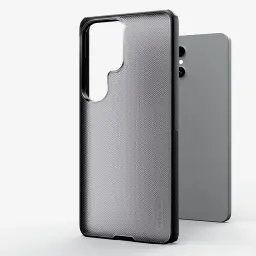 Capa Nillkin Super Frosted Shield Pro para Samsung Galaxy S26, transparente preta, textura antiderrapante, cantos reforçados e recorte grande para câmera