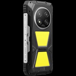 Blackview Rock 2 Pro 256GB amarillo con panel trasero antideslizante, triple cámara circular, diseño rugged resistente y lateral metálico con sello