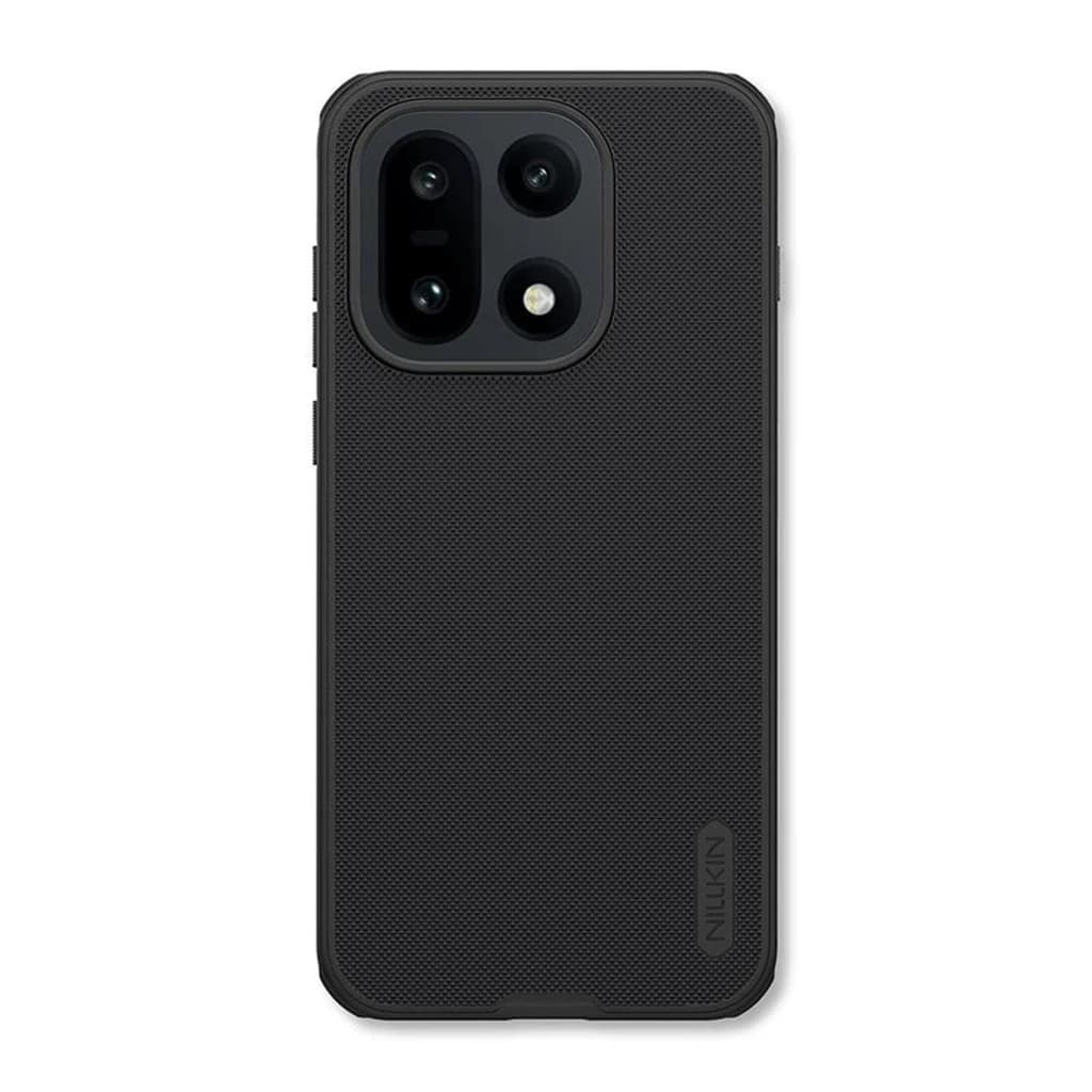 Nillkin Étui Super Frosted Shield Pro OnePlus 15 Noir coque mate noire, finition antidérapante, bords renforcés, découpes précises pour module photo et