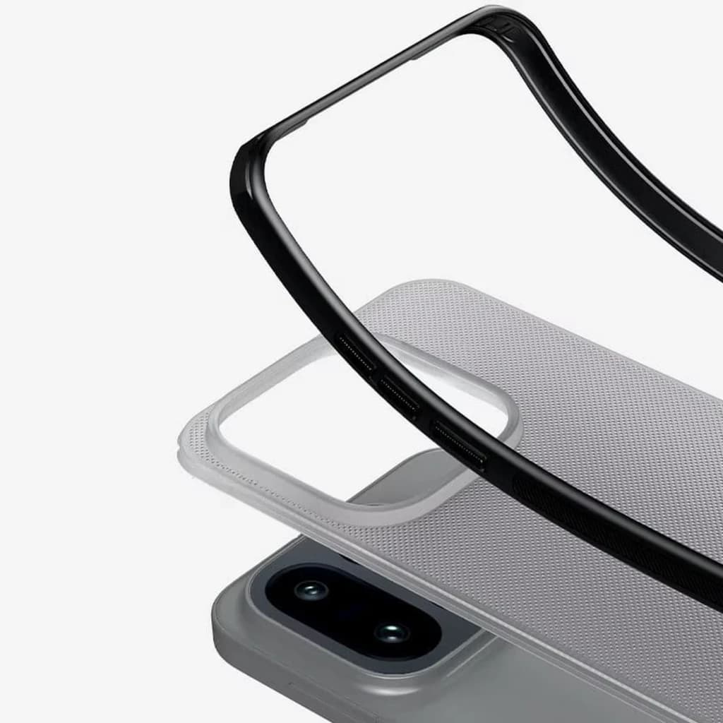 Nillkin Étui Super Frosted Shield Pro OnePlus 15 Transparent Noir avec dos texturé antidérapant, cadre noir robuste, découpes précises pour caméra et