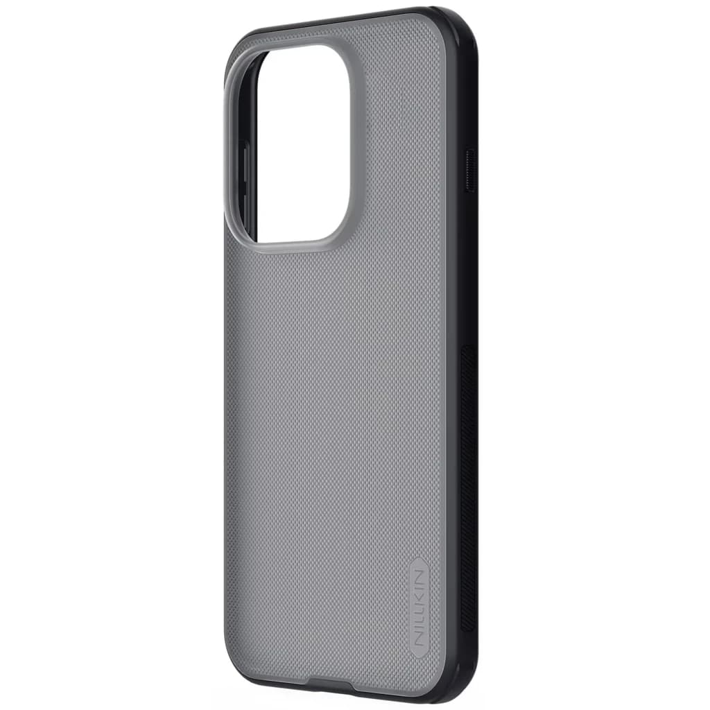 Coque Nillkin Super Frosted Shield Pro pour OnePlus 15, transparente noir, dos texturé antidérapant, cadre caméra surélevé, bords résistants et précis