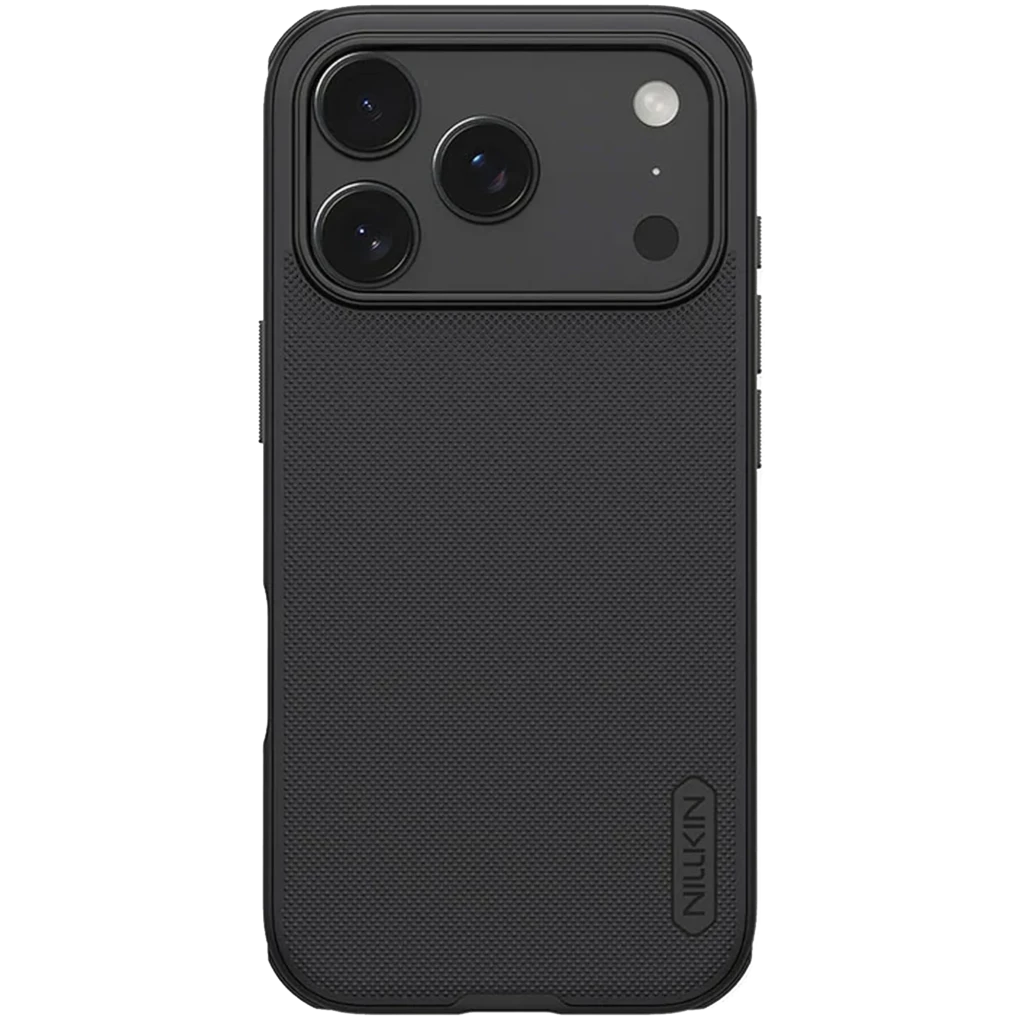 Nillkin Funda Super Frosted Shield Pro Magnetic iPhone 17 Pro Max Negro con textura antideslizante, bordes elevados, cámara protegida y compatibilidad MagSafe - Ítem