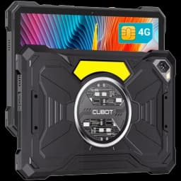 Cubot Tab KingKong S 10.1 pulgadas negra, diseño rugged con marco reforzado, doble SIM 4G, cámara trasera con flash, detalles metálicos y frontal de