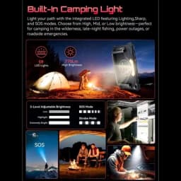 Cubot Tab KingKong S 10.1 pulgadas negra con luz LED integrada para camping, modos SOS y brillo ajustable, ideal para exteriores y emergencias