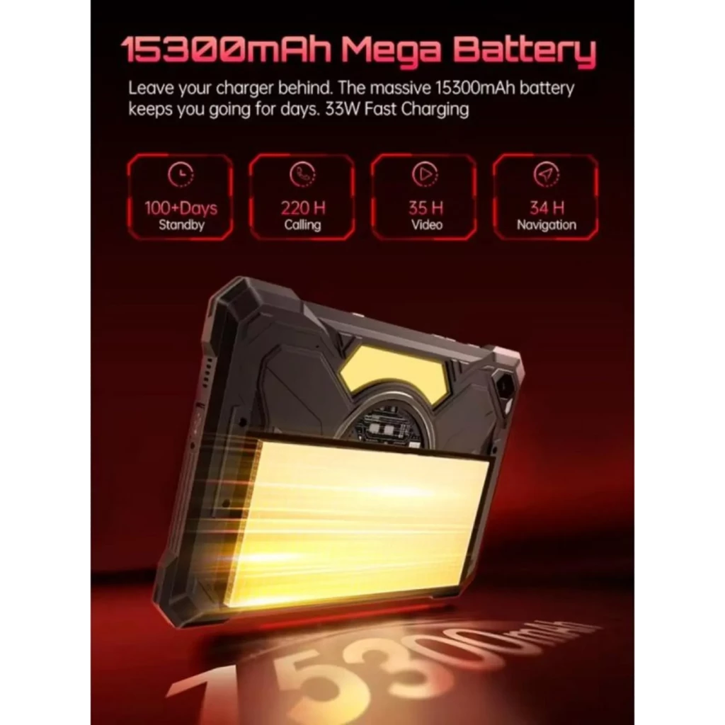 Tablette robuste noire avec coque antichoc, grand écran 10,1 pouces, double SIM 4G, module central circulaire stylé, optique arrière angulaire et finitions - Ítem7