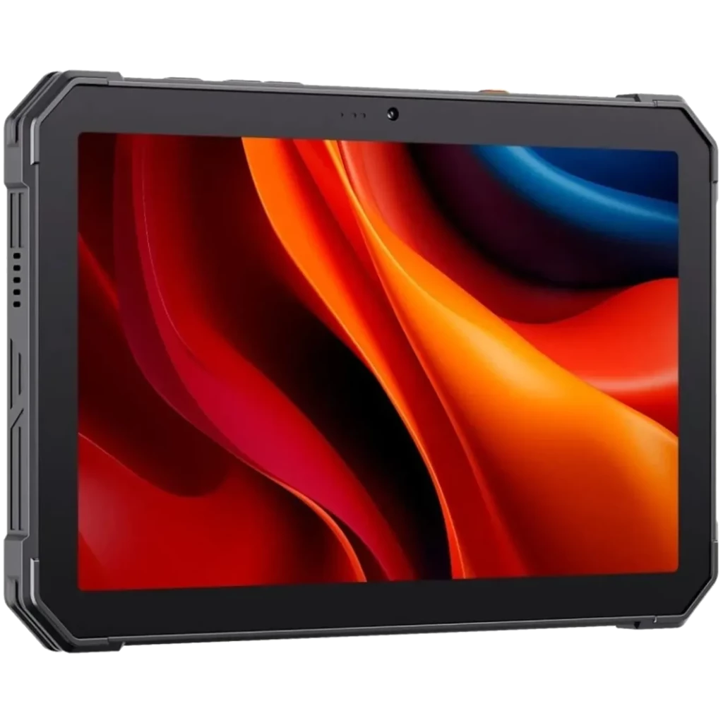 Tablette robuste noire Cubot Tab KingKong Mini 8.68 avec coque antichoc texturée, accents orange, module photo arrière angulaire et logo CUBOT central - Ítem2