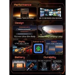 Cubot KingKong ACE 5 negro con doble pantalla, cuerpo ultradelgado, cámara triple 50 MP, Android 16, batería 10200 mAh y carga rápida 33 W