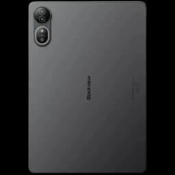 Blackview Mega 12 5G 256GB gris con trasera metálica mate, logo centrado y módulo dual de cámaras vertical con flash en la esquina superior izquierda
