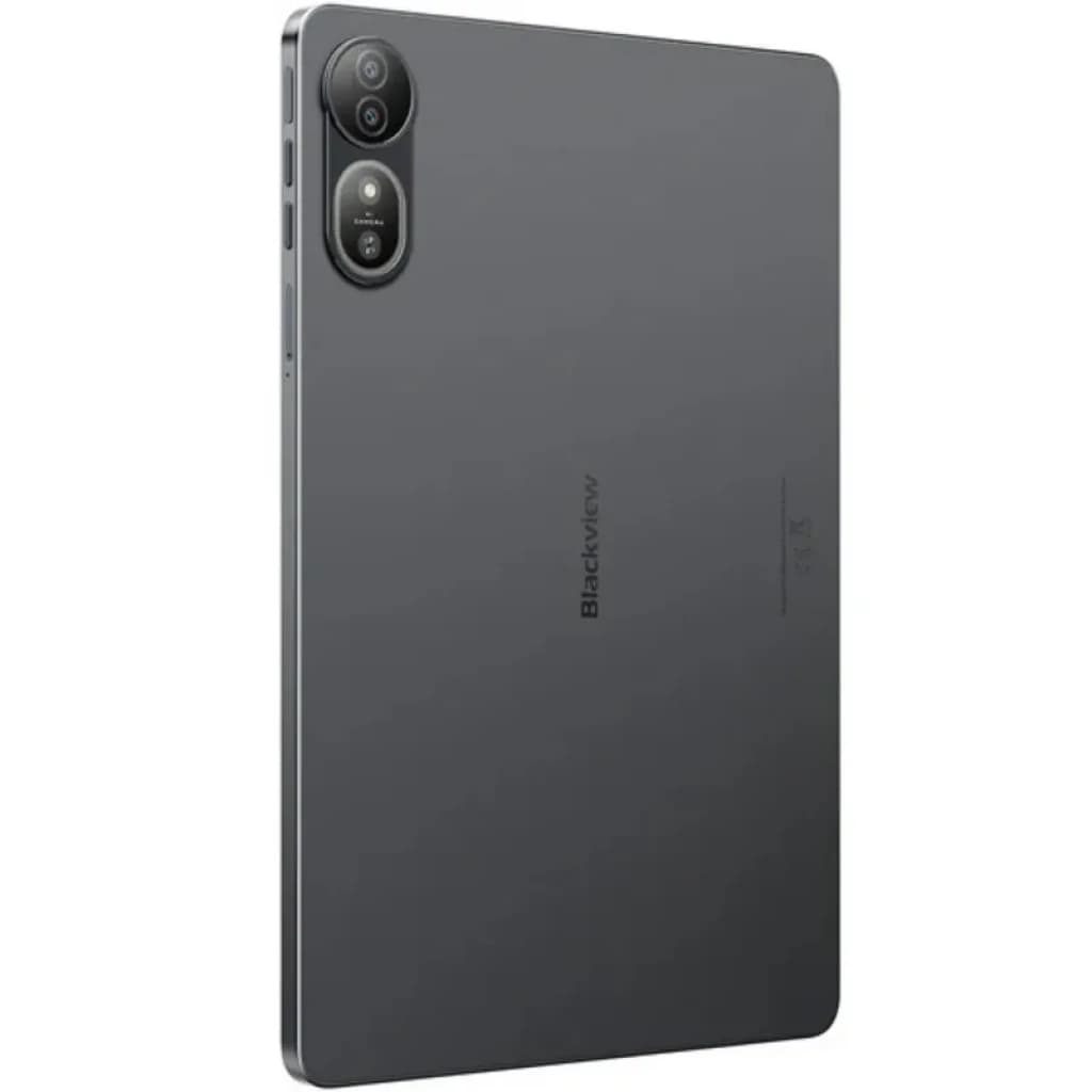 Blackview Mega 12 5G gris con cuerpo metálico, bordes rectos, módulo dual de cámara trasera vertical y acabado mate elegante