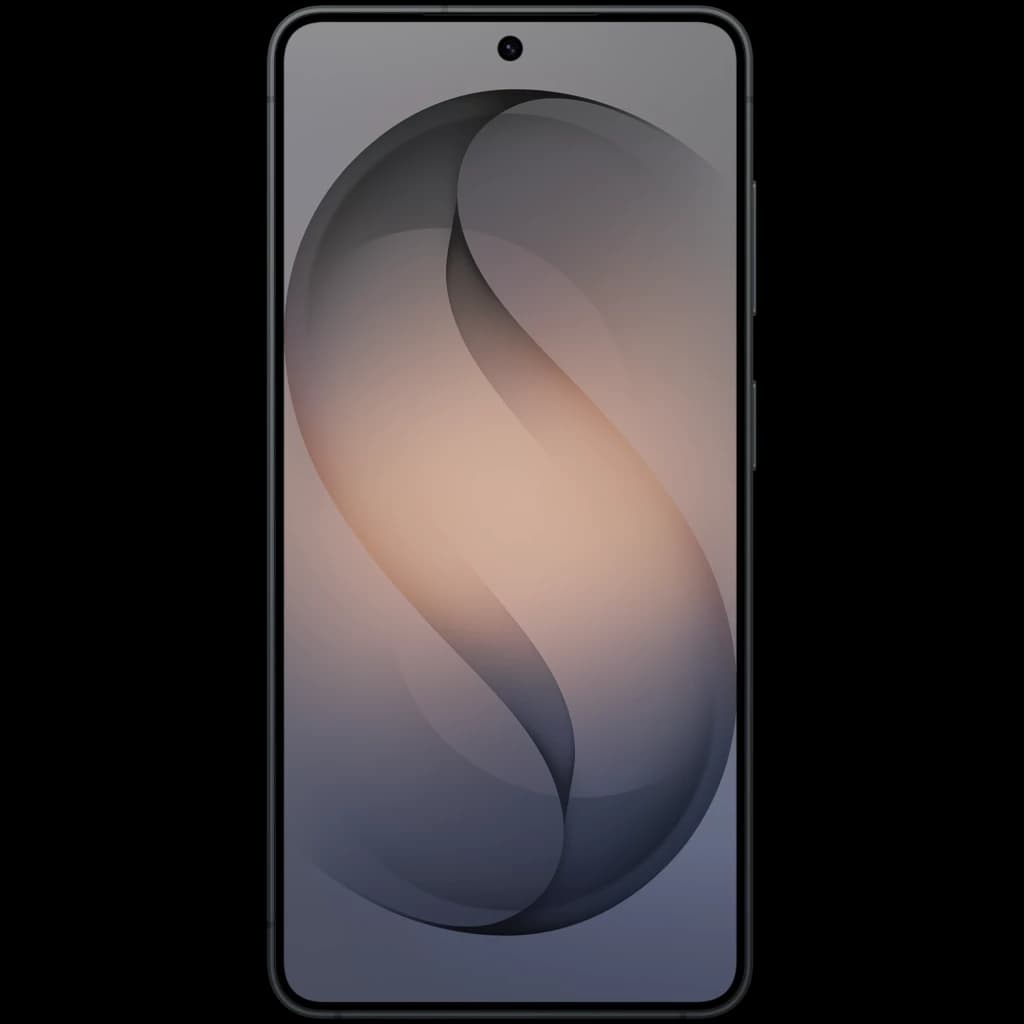 Samsung Galaxy S26 5G preto com ecrã de 6,3 polegadas quase sem bordas, câmara frontal em orifício central e design elegante minimalista