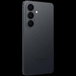Samsung Galaxy S26 5G noir avec triple capteur arrière aligné verticalement, dos mat élégant, bords fins et écran 6,3 pouces lumineux
