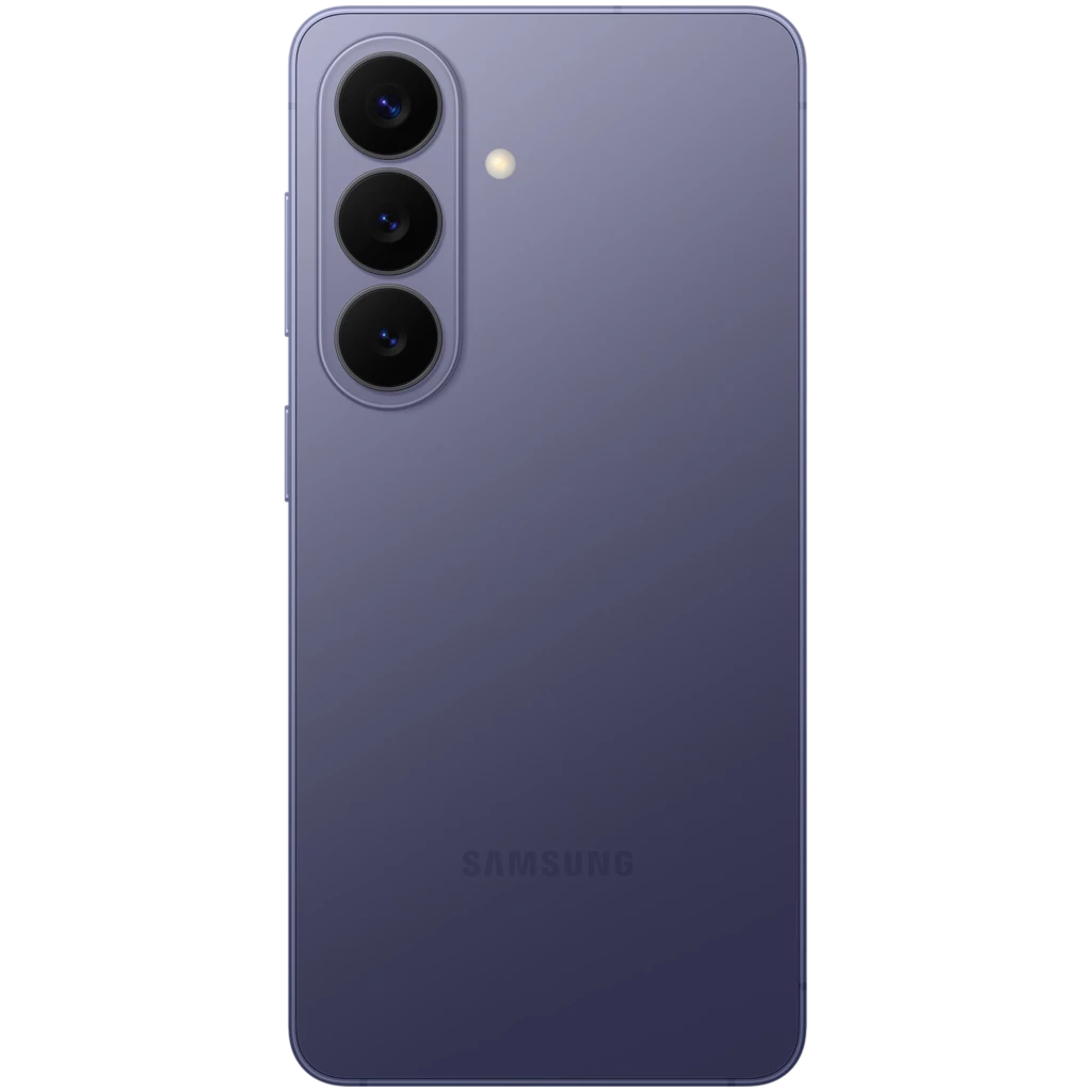 Smartphone violet élégant avec triple capteur arrière vertical, écran bord à bord 120 Hz perforé au centre, bords fins et design premium Samsung Galaxy - Ítem2