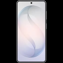 Samsung Galaxy S26 5G blanco con pantalla Dynamic AMOLED casi sin bordes, cámara frontal en orificio centrado, acabado minimalista y cuerpo delgado