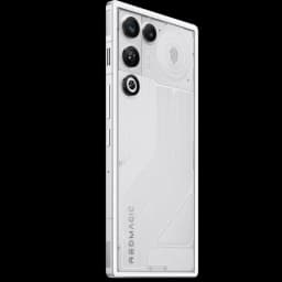 Nubia Redmagic 11 Air 5G 256 GB Prism em branco com traseira translúcida, módulo triplo de câmeras salientes e acabamento gamer futurista