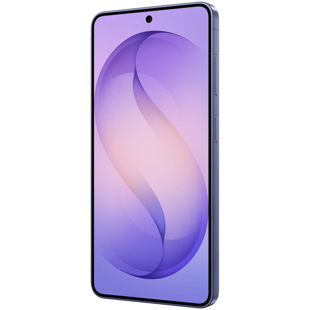 Samsung Galaxy S26+ 5G violet cobalt écran bord à bord avec poinçon central triple capteur arrière aligné verticalement design fin et élégant - Ítem3