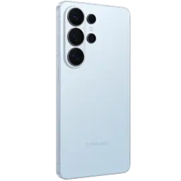 Dos bleu ciel du Samsung Galaxy S26 Ultra 5G avec module photo quadruple proéminent, bords plats et finition mate élégante