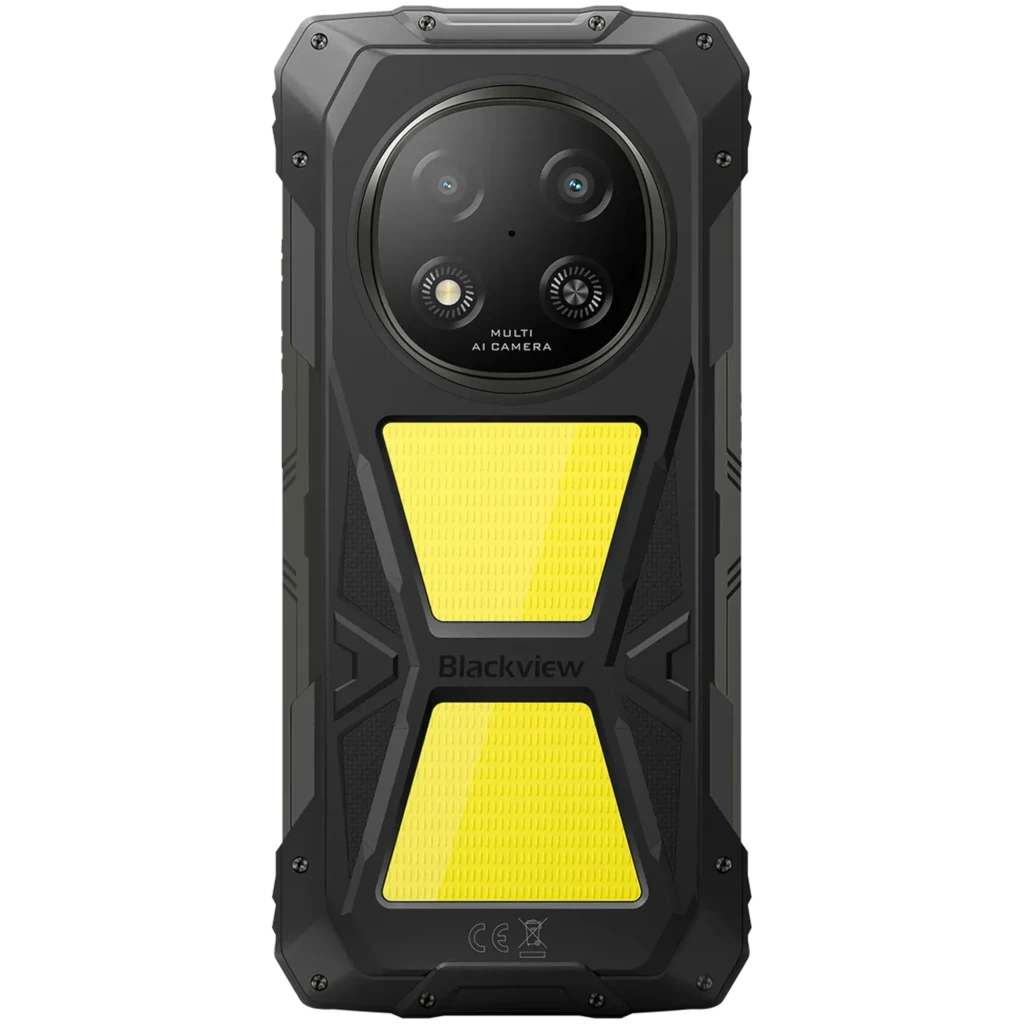 Blackview Rock 2 Pro 256GB negro rugerizado con carcasa robusta negra y panel amarillo, doble cámara trasera 13 Mpx, pantalla frontal amplia con notch central - Ítem2