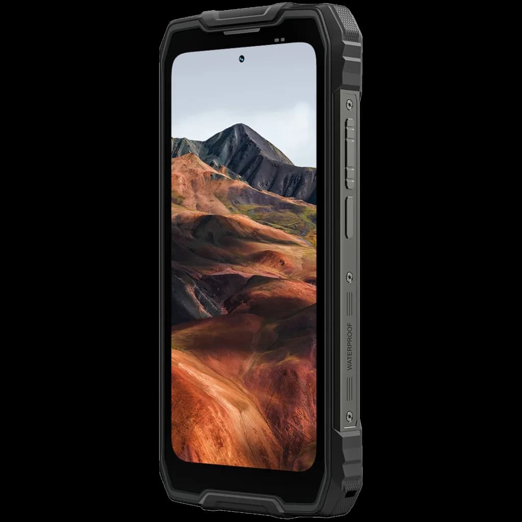 Blackview Rock 2 Pro 256GB negro, smartphone rugerizado con marco robusto, botones laterales, pantalla amplia con biseles reforzados y doble cámara trasera 13