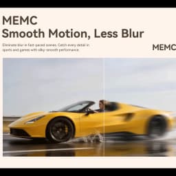 Wanbo Vali 1 Pro 900 lúmenes ANSI con MEMC: movimiento fluido y menos desenfoque. Comparativa lado a lado muestra imagen nítida vs borrosa en escena rápida