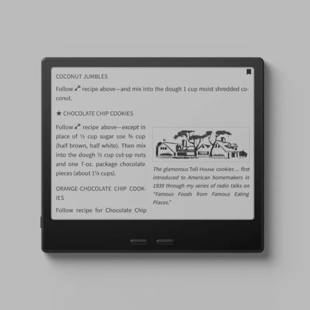 Onyx BOOX Go 7 64GB Preto com tela ePaper Carta 1300 de 7 pol, interface Android 13, dois botões frontais e exibição nítida de texto e ilustrações