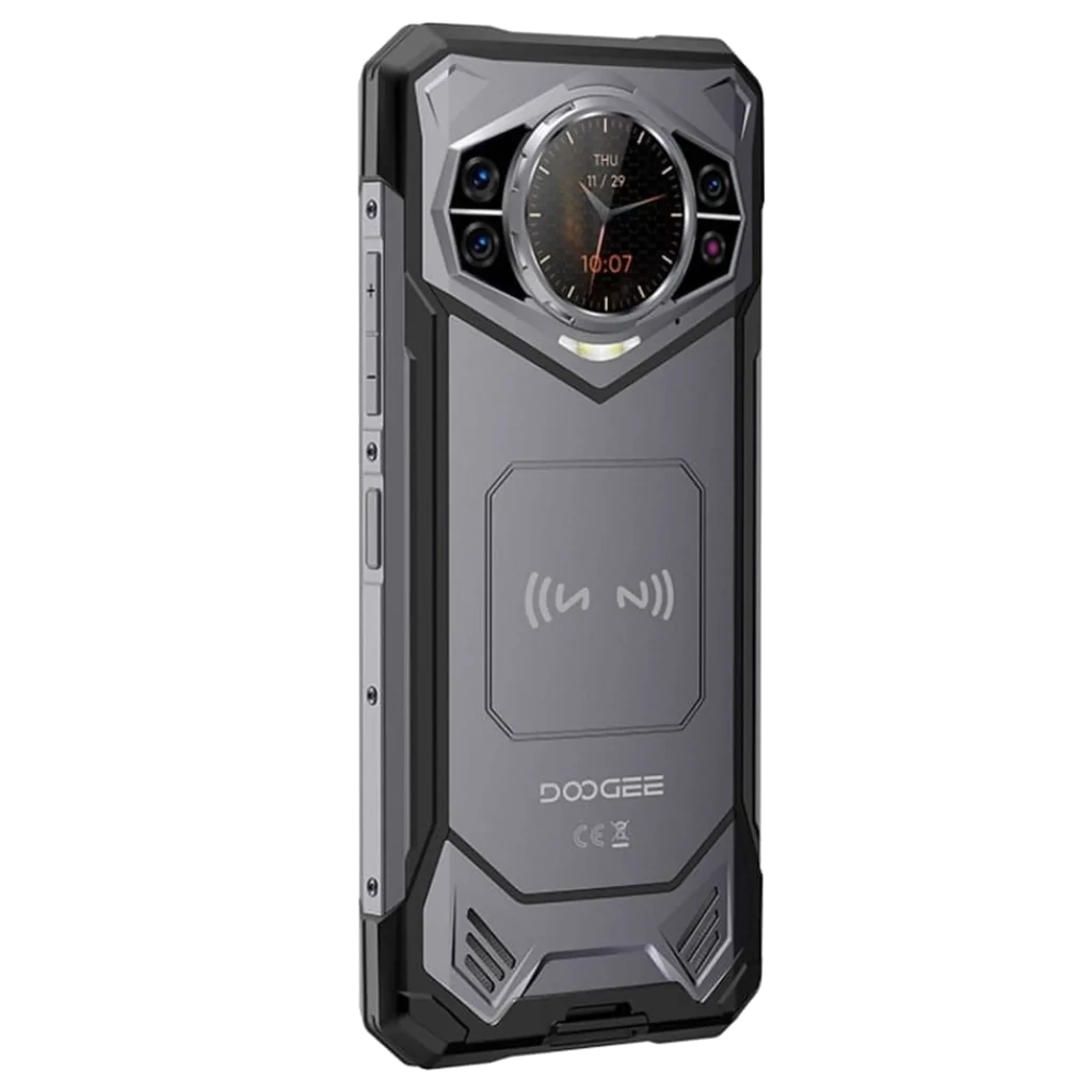 Smartphone robusto preto com tela grande, módulo traseiro circular, carregamento sem fio, 5G, Android 16, 12 GB RAM, 256 GB, bateria 10100 mAh, fone incluso - Item3