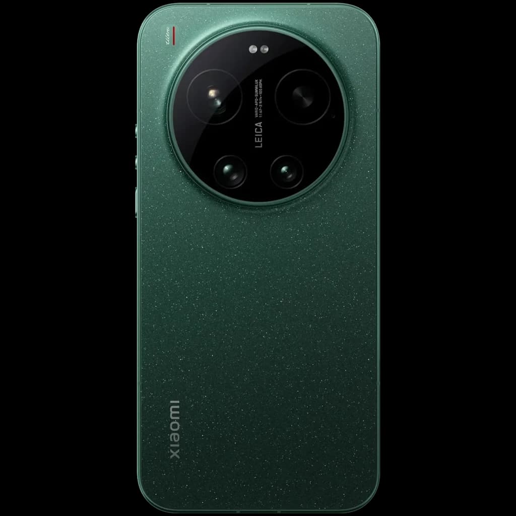 Xiaomi 17 Ultra verde Starlit com acabamento cintilante, módulo circular Leica preto com múltiplas câmeras e anel metálico, laterais planas e logo lateral
