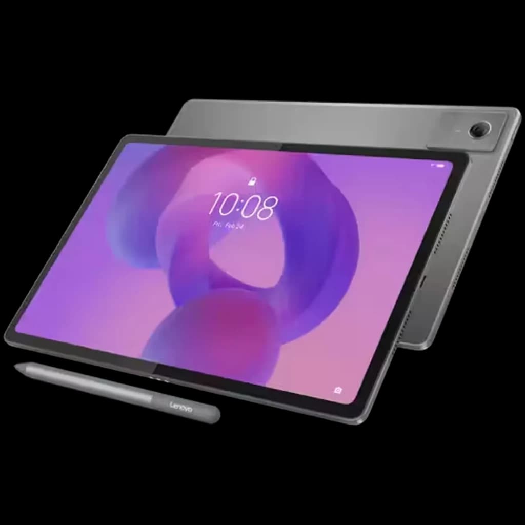 Tablette Lenovo Idea Tab Plus 12,1 pouces, écran bord fin, finition grise métal, appareil photo arrière, stylet inclus, 256 Go, 8 Go de RAM, IA intégrée