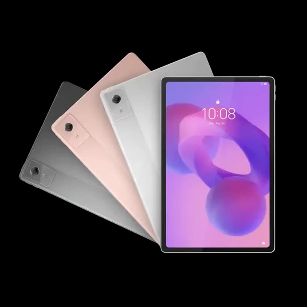 Tablette Lenovo Idea Tab Plus 12,1 pouces, écran bord fin, coloris gris, rose et argent, module photo arrière unique, 8 Go RAM, 256 Go, IA intégrée