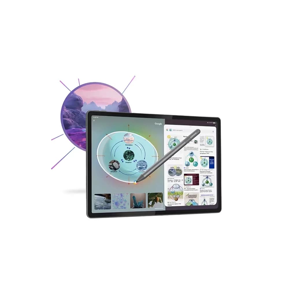 Tablette Lenovo Idea Tab Plus 12,1 pouces affichage net, stylet actif, écran partagé, bordures fines, 8 Go RAM, 256 Go, design mince optimisé IA
