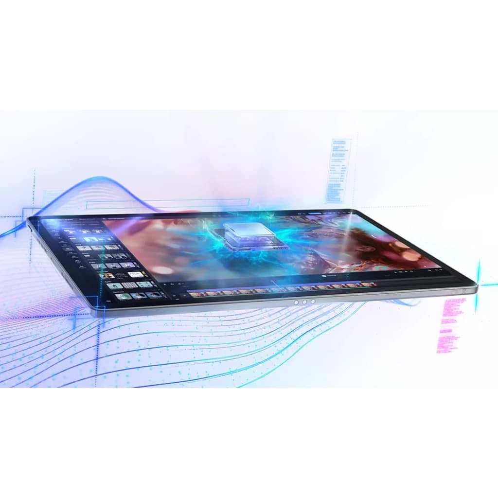 Tablette Lenovo Idea Tab Plus 12,1 pouces fine avec écran lumineux, puce IA au centre, 8 Go RAM, 256 Go, bords minces et interface multitâche affichée