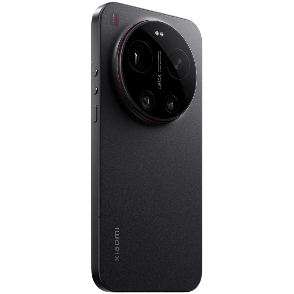 Xiaomi 17 Ultra preto com tela curva sem bordas, módulo de câmera circular Leica tripla com aro vermelho, design premium em metal, 512 GB e 12 GB RAM - Item6