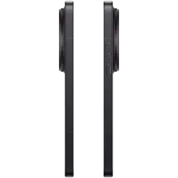 Lateral do Xiaomi 17 Ultra preto com módulo de câmara traseira grande e saliente, botões de volume e energia visíveis, design metálico sofisticado