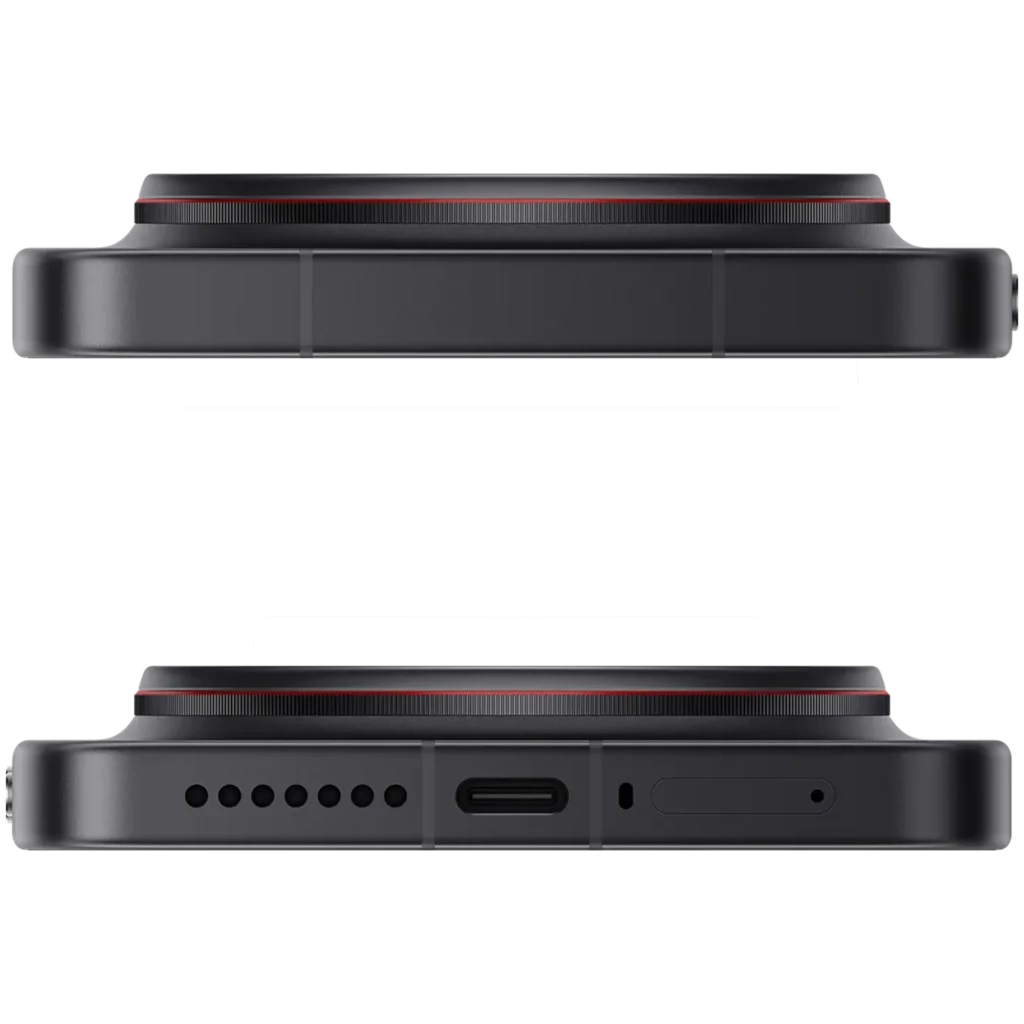 Xiaomi 17 Ultra preto com tela curva sem bordas, módulo de câmera circular Leica tripla com aro vermelho, design premium em metal, 512 GB e 12 GB RAM - Item8