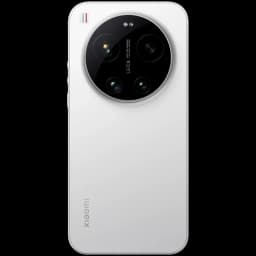 Traseira branca elegante com módulo de câmera circular Leica triplo em preto, lente grande destacada. Acabamento premium do Xiaomi 17 Ultra 512 GB