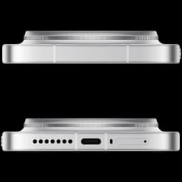 Xiaomi 17 Ultra branco com laterais metálicas planas, módulo de câmera saliente, porta USB-C central, grelha de alto-falante e bandeja SIM alinhadas