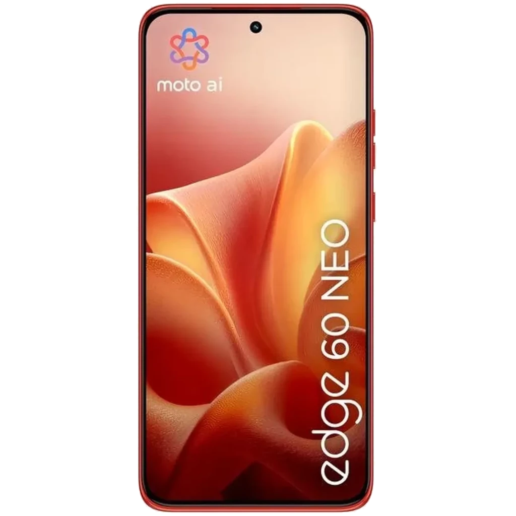 Smartphone rouge Poinciana avec écran 6,36 pouces bord à bord, module triple caméra arrière proéminent, poinçon centré et finition mate élégante - Ítem2
