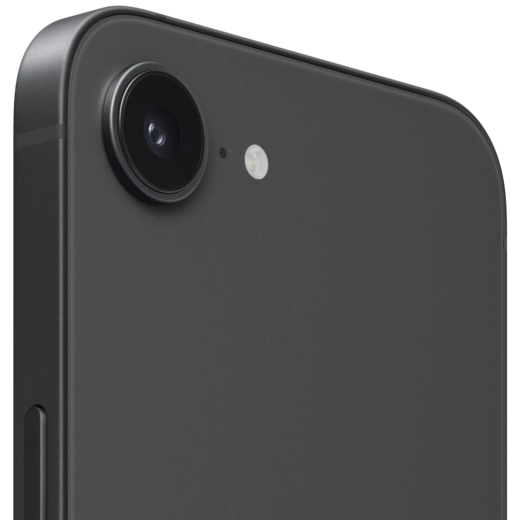 iPhone 17e 256 Go Noir avec grand écran OLED bord à bord, encoche discrète, dos mat avec logo Apple et unique appareil photo arrière large angle - Ítem2