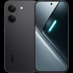 Xiaomi Poco X8 Pro 5G negro con pantalla perforada centrada, módulo trasero dual grande, acabado mate y borde curvo; diseño moderno y minimalista