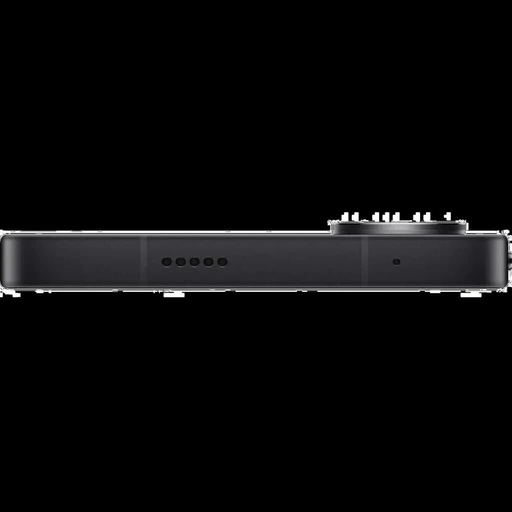Borde superior en negro del Xiaomi Poco X8 Pro Max 5G con módulo de cámara saliente y rejilla de altavoz; diseño delgado y acabado mate elegante