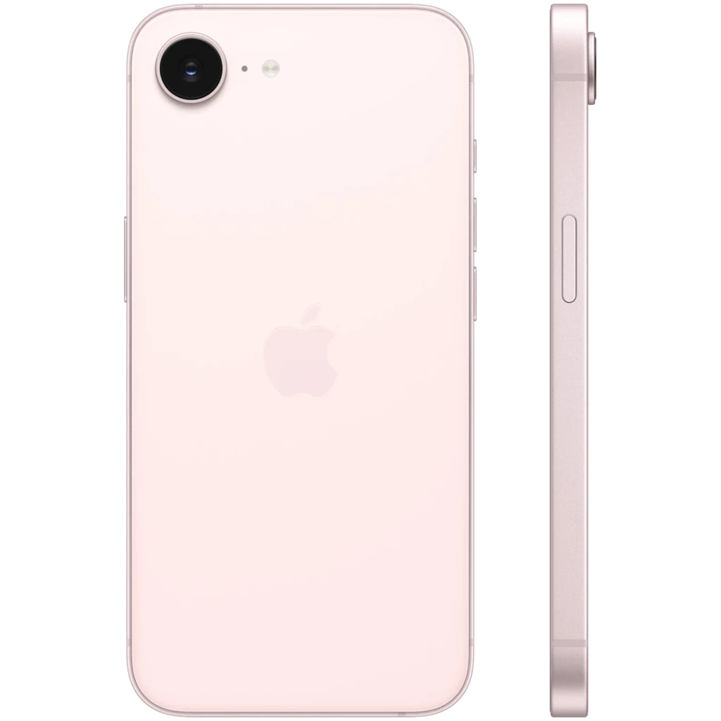 iPhone 17e rose pâle 512 Go avec écran 6,1 pouces bord à bord et capteur photo arrière unique 48 MPx, façade avec encoche discrète - Ítem1