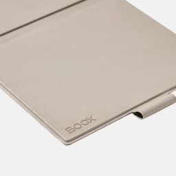 Funda BOOX beige para Go 7 y Go 7 Color Gen II, diseño delgado con textura suave, logo BOOX en relieve y soporte lateral para stylus